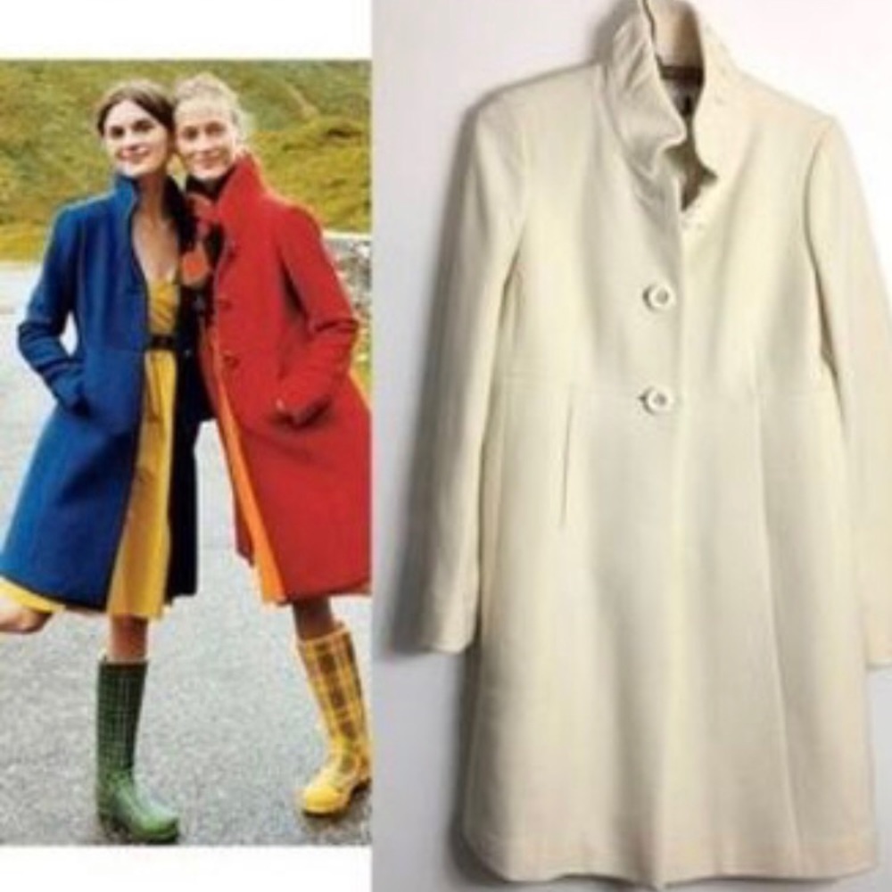 J crew Sybil Coat Ivory Size 2